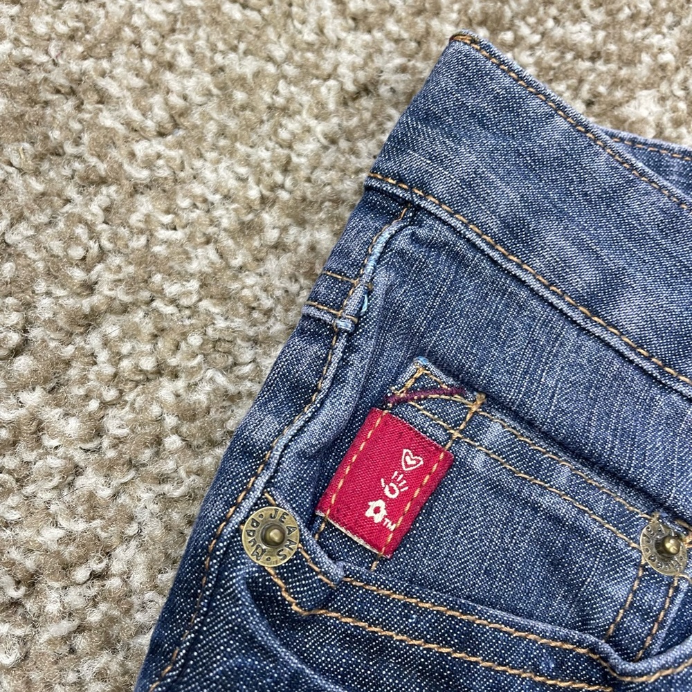 Vintage Y2K Mudd Low Rise Flare Jeans Juniors Size 1 Boho Wide Leg NWT NOS - Picture 3 of 14